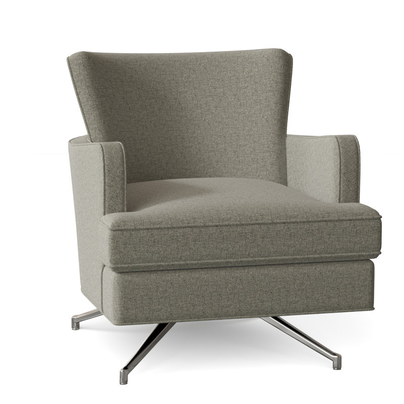 Kyle Swivel Armchair, Nickel, 7609 Cream