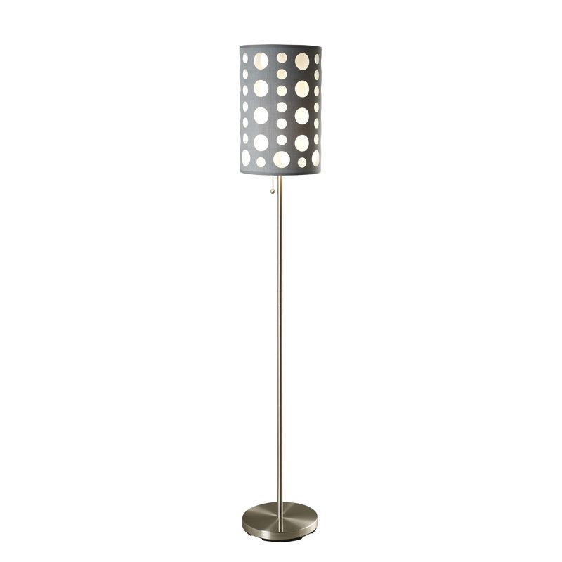 Lampe sur pied 66 po Currey, Noir, blanc