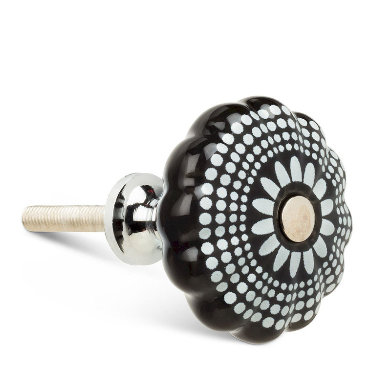 Oversized 2" Diameter Mushroom Knob, Black