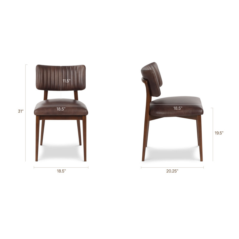 Chaise en cuir véritable Bask, Brun antique