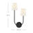 2-Light Left Hand White Linen Wall Sconce-2117364251