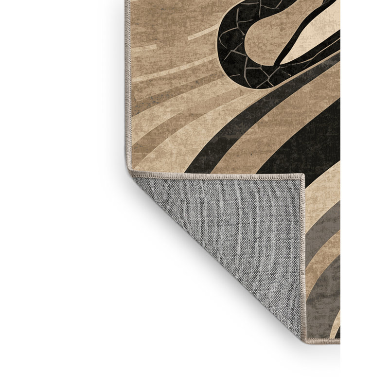 Tapis chic et luxueux lavable à la machine Hamilton Medusa, 5 x 8