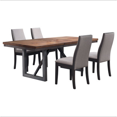 Holloway Natural Walnut and Chocolate 7-piece Dining Set