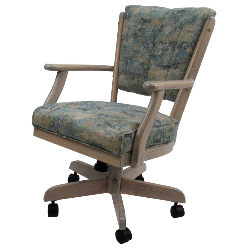 Chaise pivotante en bois avec accoudoirs Abertamy, Blanchir, Ciel poétique
