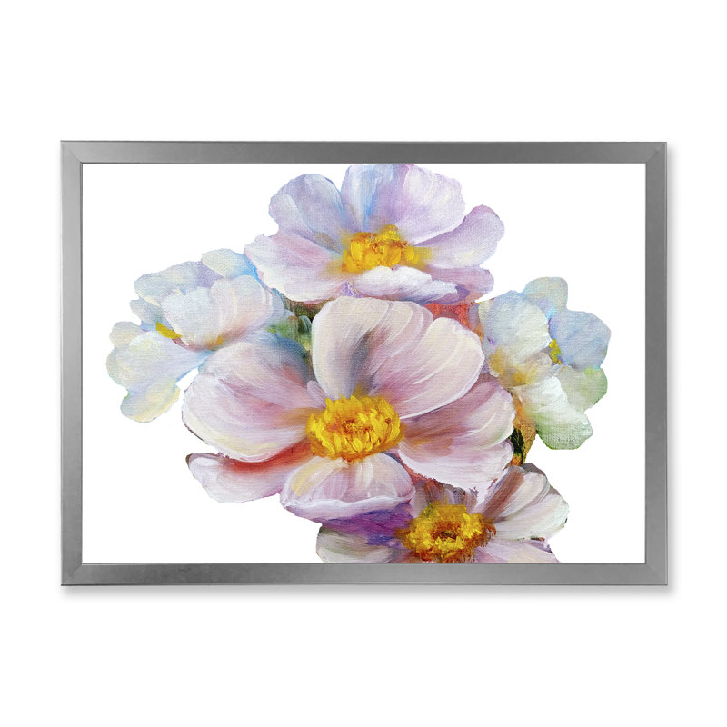 «Bright Bouquet Of Spring Flowers III», reproduction sur toile flottante, H 8 po x l 12 po x P 1 po, Cadre photo argenté
