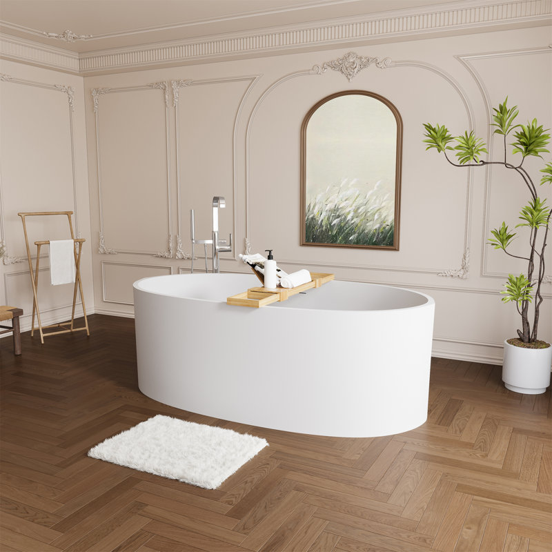 65'' x 34'' Freestanding Solid Surface Bathtub