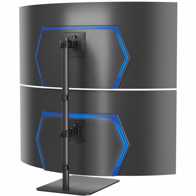 Support de bureau noir avec tablettes Vivo pouvant supporter jusqu'à 25 lb