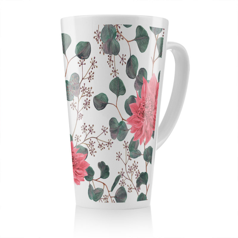Flowers Leaves Latte Mug