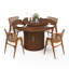 Table de salle à manger ronde de 55 pouces avec plateau rotatif et rangement à deux niveaux, parfaite pour la salle à manger et le salon (table seulement)-130482329