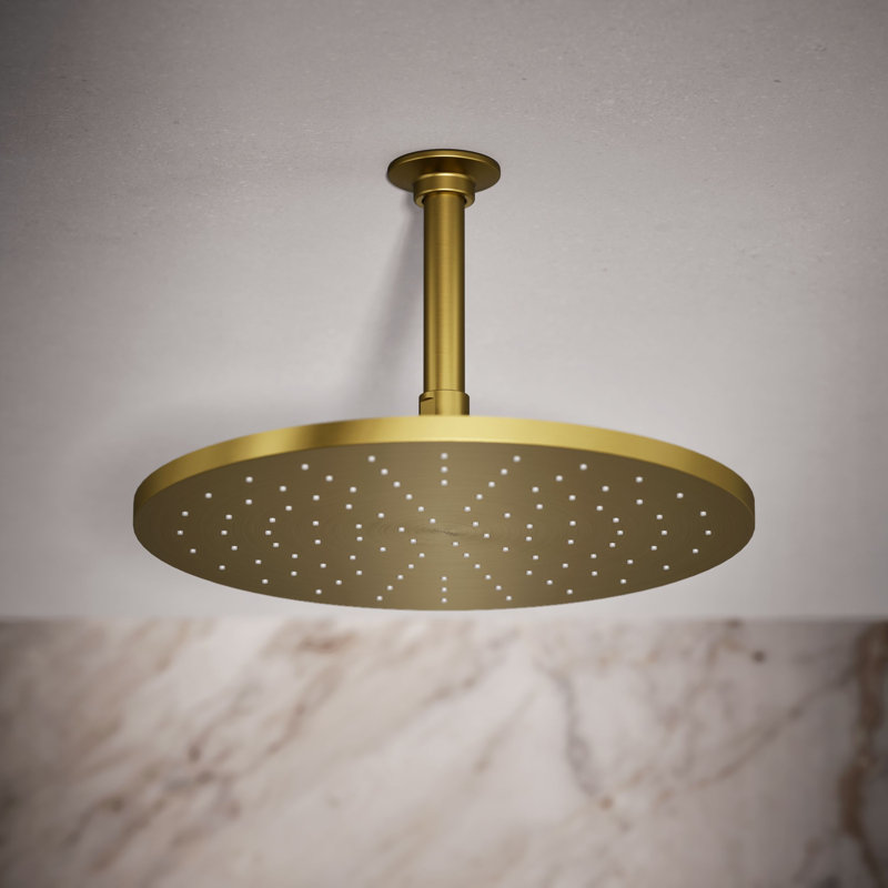 Contemporary 12" Round Single-Function Rainhead, Round Rain Showerhead, 2.5 Gpm, Vibrant Brushed Gold
