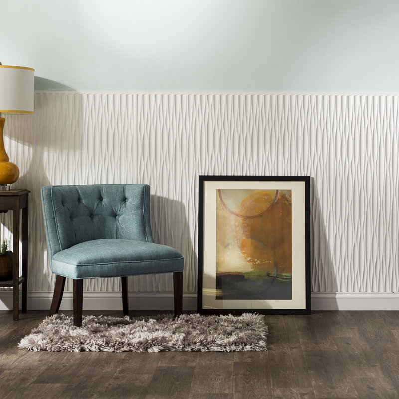 Panneau mural décoratif vertical en vinyle 4 pi x 8 pi FASÄDE Dunes, Blanc lustré