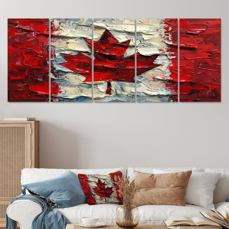 Drapeau du Canada II - ensemble de reproductions d'art mural, H 28 po x l 60 po