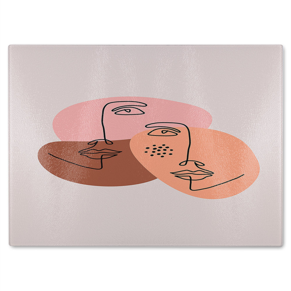 Modern contemporary minimalist woman portrait Designer Glass Chopping Board