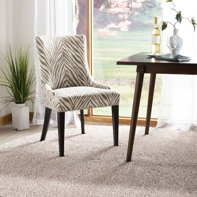 19''H Grey/White Zebra Dining Chair Silver Nail Heads -  Red Barrel Studio®, E6E4170B1E2748D1A2DFC56D868A8D51