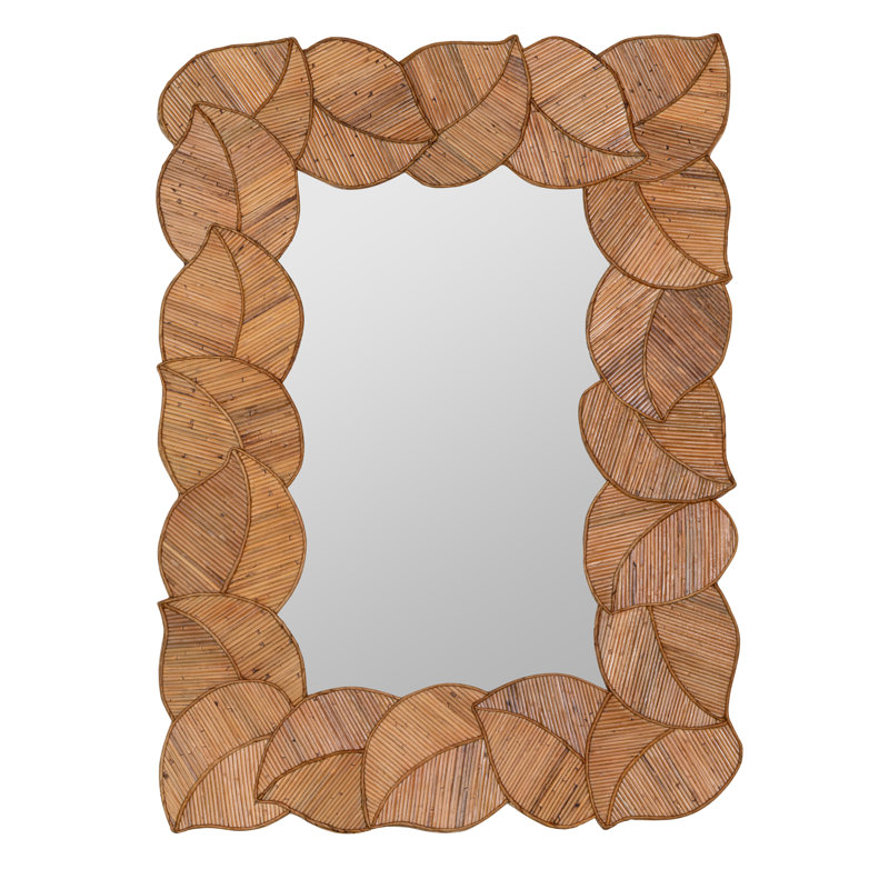 Palm Rectangle Rattan Mirror