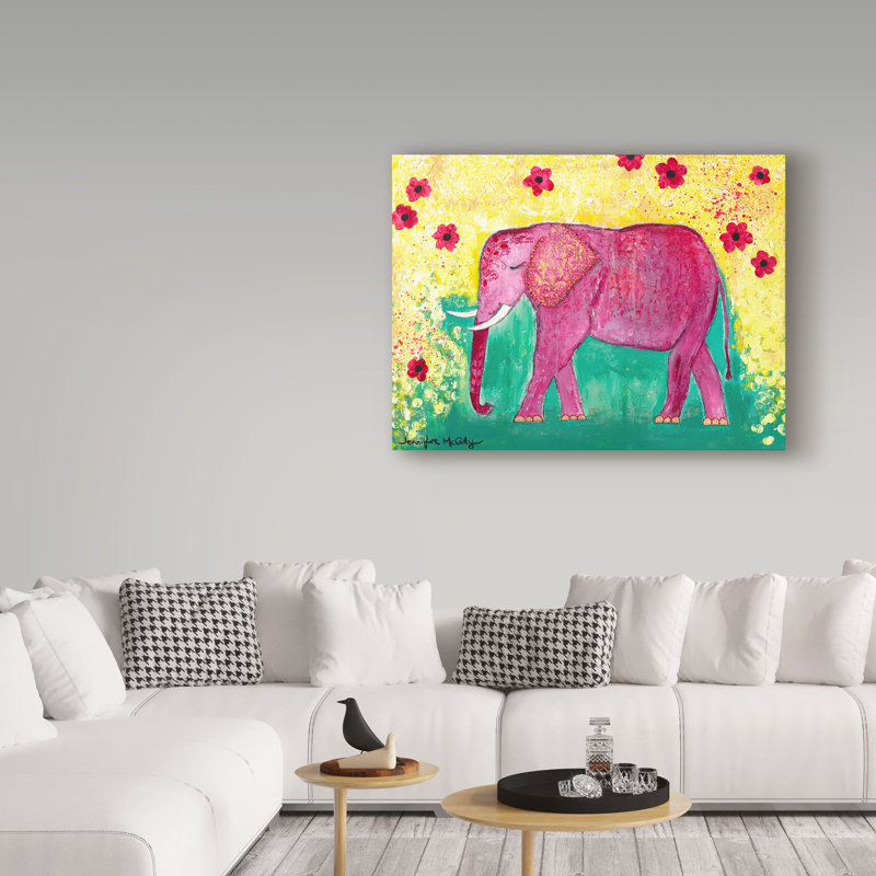 Art sur toile Huso «Pink Elephant», H 14 po x l 19 po x P 2 po