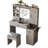 Farmhouse Vanity Desk With Sliding Mirror And Lights, Vanity Set With Glass Top And Charging Station ,Dressing Table With 4 Drawers And 2 Cabinets, Dressing Table With Stool For Bedroom, Gray-1963692159