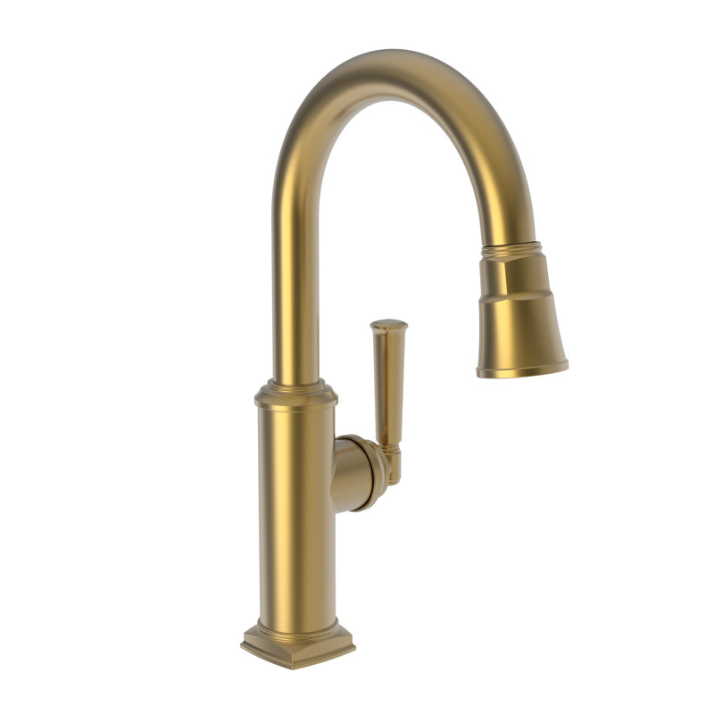Zemora Single Handle Pull Down Bar Faucet, Satin Bronze (PVD)