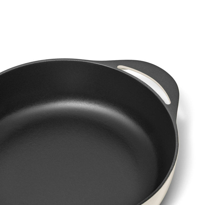 Caraway 3.5Qt Enameled Cast Iron Braiser W/ Domed Lid, Cream