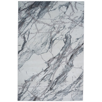 Abstract Machine Woven Gray Area Rug