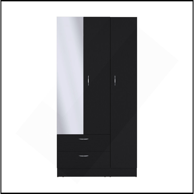 Armoire à miroir 3 portes Riverside, Noir