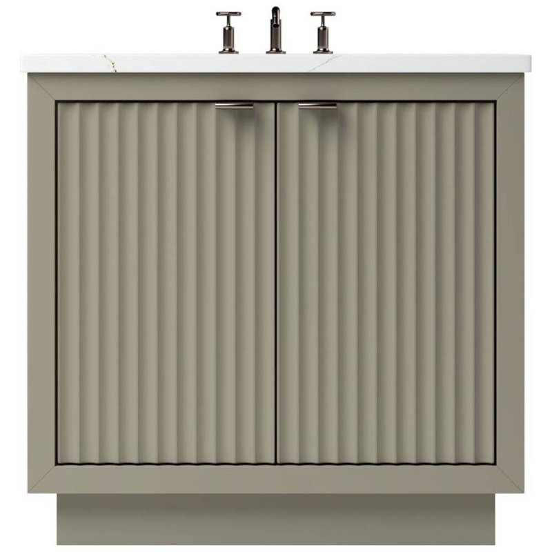 Lecrieú Single Bath Vanity, 42", Champagne Bronze, French Olive