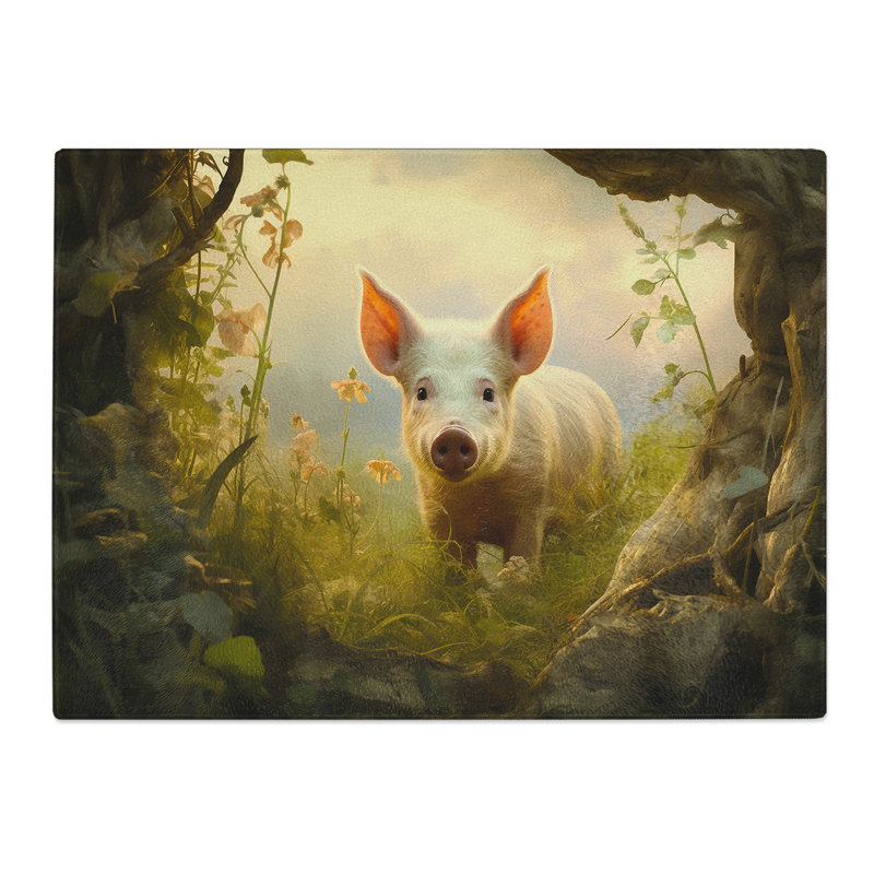 Pig Photograph 8K  Glass Chopping Board