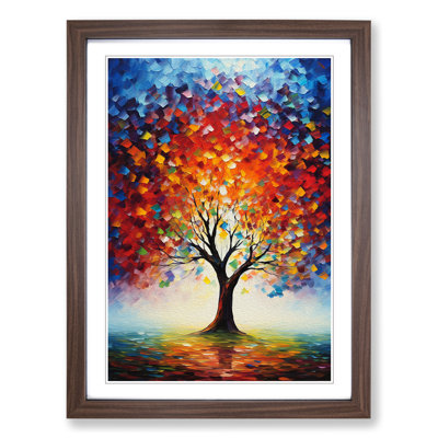 Tree Impressionism - Single Picture Frame Print on Wood