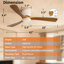 Ventilateur de plafond encastré à 3 pales de 42 po avec télécommande, moteur à courant continu réversible, 6 vitesses, blanc-1852222433