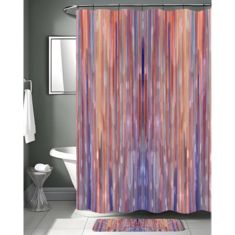 Striped Shower Curtain, 72" H x 70" W