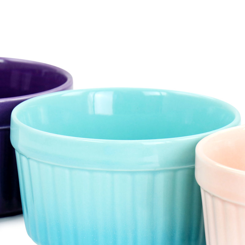 Crockpot Thornburg 6 Piece 12 Ounce Round Stoneware Ramekin Set in Pastel Assorted Colours