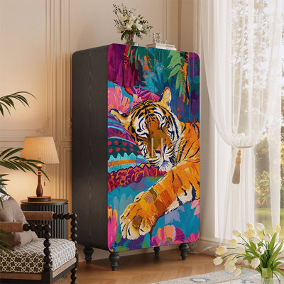 French dopamine solid wood wardrobe