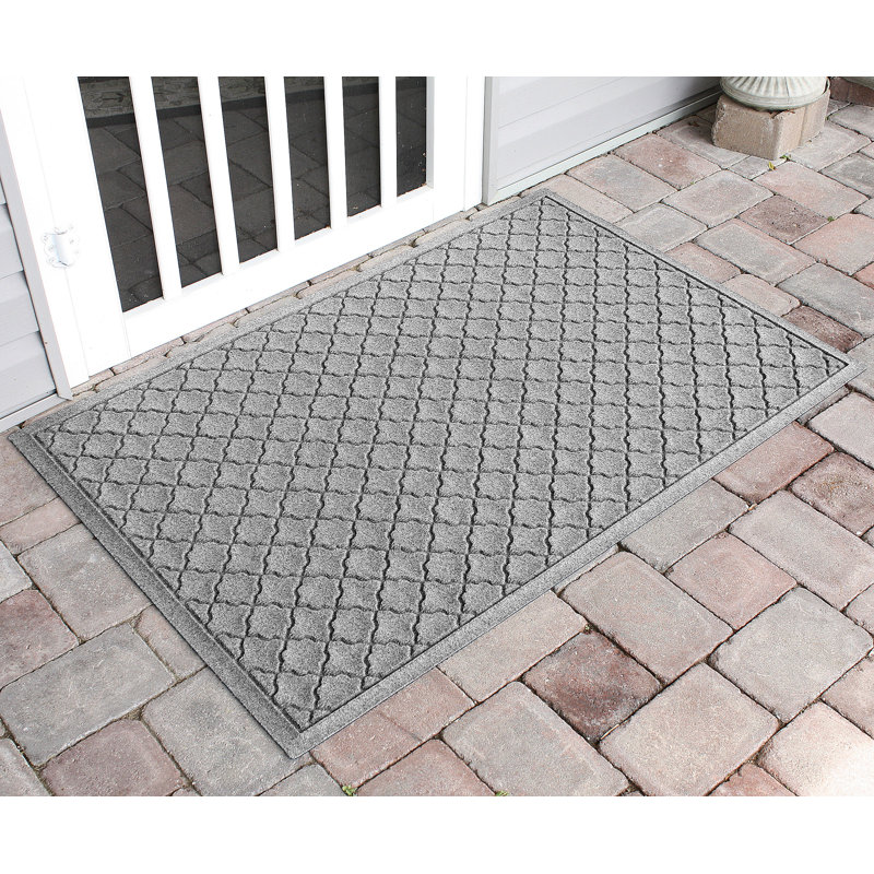 WaterHog Cordova Indoor Outdoor Door Mat, Rectangle 2'10" x 4'4", Medium Grey