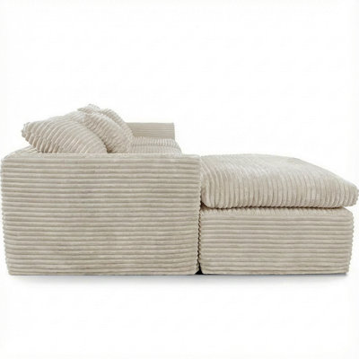 Kelvera Boneless 108-Inch Modern Sectional Sofa with High-Density Foam and Interchangeable Chaise Options
