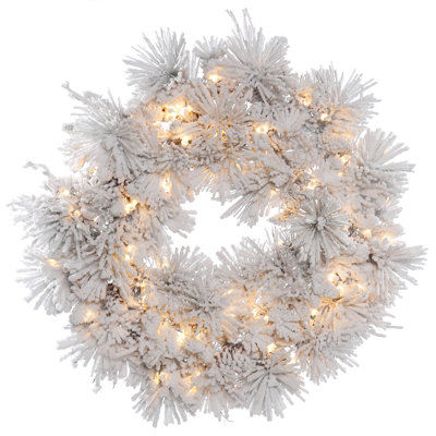 Artificial Flocked Alberta Wreath