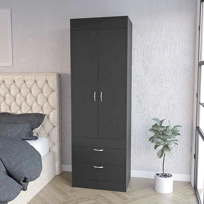 Armoire Alabama, une grande armoire, deux tiroirs