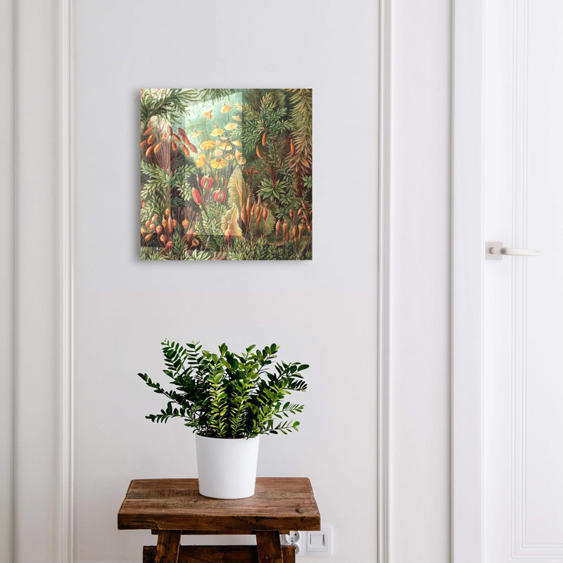 Decorative key box for wall, Opens to the left, 30x30x5, Black, plant details full of greenery and warmth, 