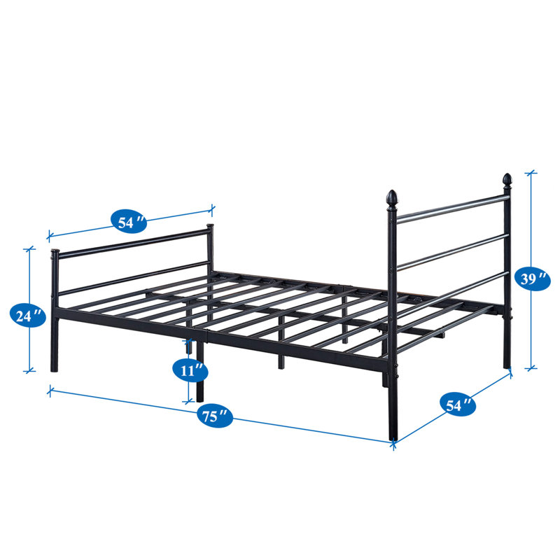 Hitha Full Size Metal Platform Bed Frame with Heavy Duty Steel Slat Support, No Box Spring Needed
