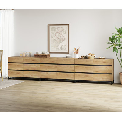 Multifunctional Buffet Sideboards, 3 In 1 Modern Sideboard With 18 Drawers And Metal Base, Storage Cabinet For Kitchen, Coffee Bar Cabinet by 17 Stories