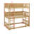 Triple Wood Bunk Bed, With Ladders, Guardrails Detachable Bunk Bed-399701410