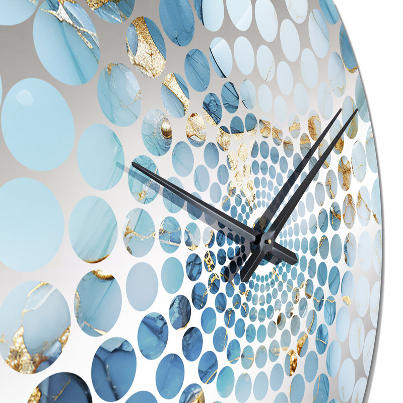 Horloge murale en marbre céleste or et bleu, Grand