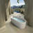67" Freestanding Solid Surface Bathtub, Luxury Engineered Stone Resin Freestanding Soaking Bathtub With Overflow And Pop-Up Drain Cupc Certified, Matte White