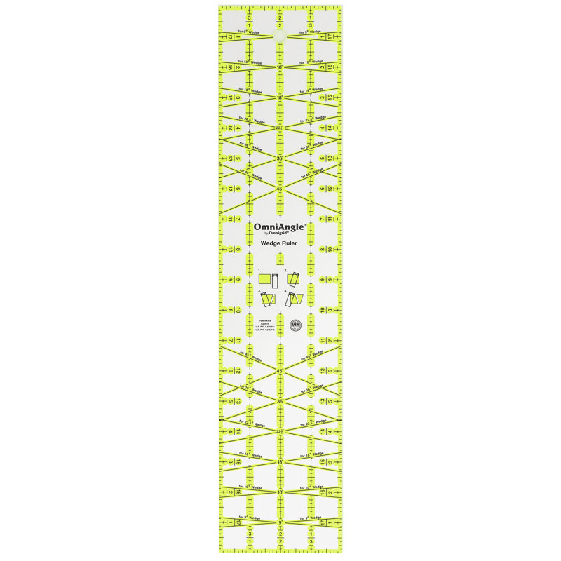 OmniAngle 4" x 18" Non-Slip Wedge Quilting Ruler
