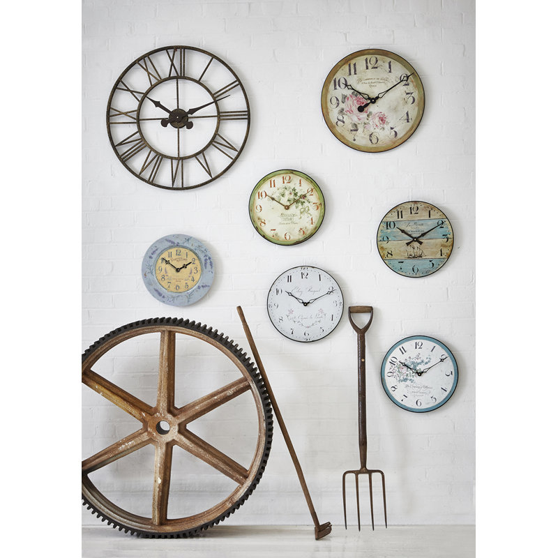 Tin Wall Clock, Lavender Theme - 36cm