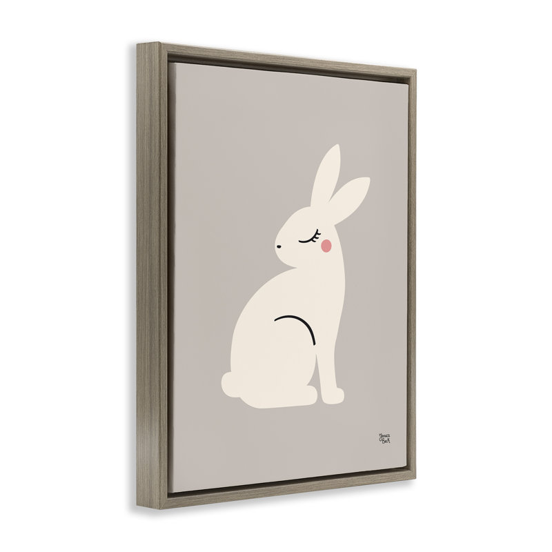  "Minimal Rabbit", art mural encadré par Jessica Beck, Cadre flottant orme Montalcino, H 31 po x l 25 po