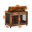 Cage pour chien avec porte coulissante pour 2 chiots | Brun rustique | L 39,37 po x P 25,20 po x H 28,94 po | Chenil en bois avec conception verrouillable | pour petites et moyennes races
