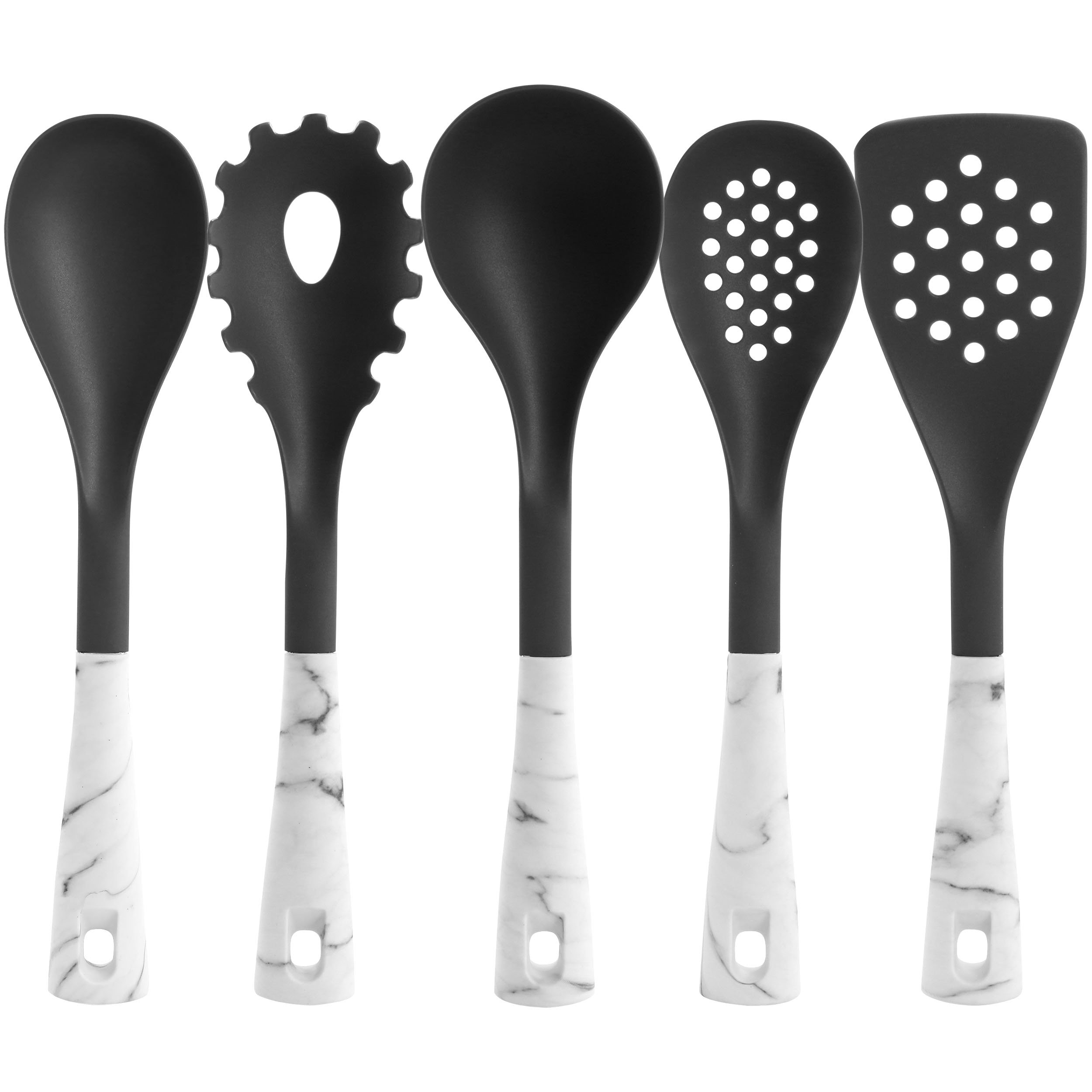 5pc Quality Plastic Kitchen Tool Cooking Utensil Slotted Spatula Spoon  Ladle Set