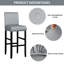 Paquet de 4 housses de tabouret de bar avec dossier en polyuréthane extensible et imperméable avec housses de siège pour chaises de comptoir de 14 po à 17 po de largeur, amovibles et lavables pour un café-pub de cuisine (gris)