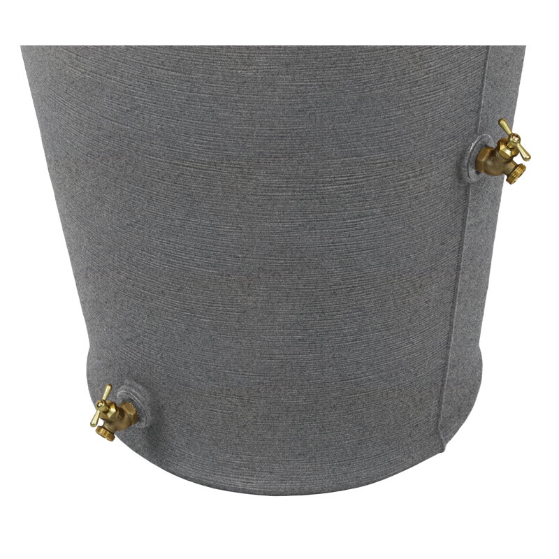 Dark Granite Plastic Rain Barrel with Dual Spigots