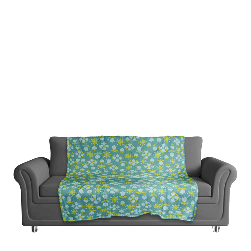  Couverture à motif tulipe, vert